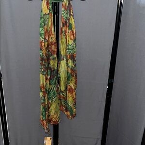 Patricia Nash Floral Scarf in Green and Yellow